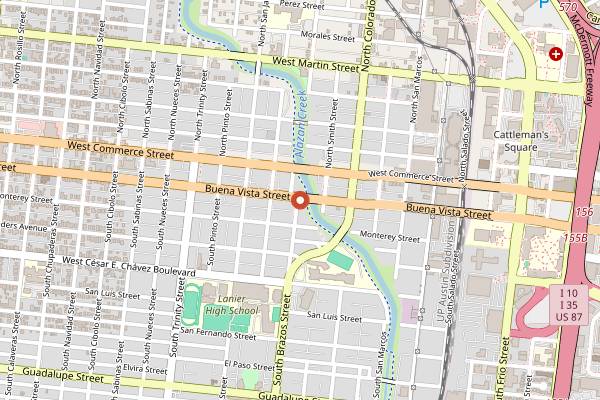 Map showing Shotgun House Coffee Roasters in San Antonio