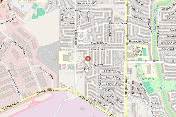 Map showing Bonham Exchange in San Antonio