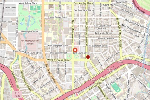 Map showing Pegasus in San Antonio