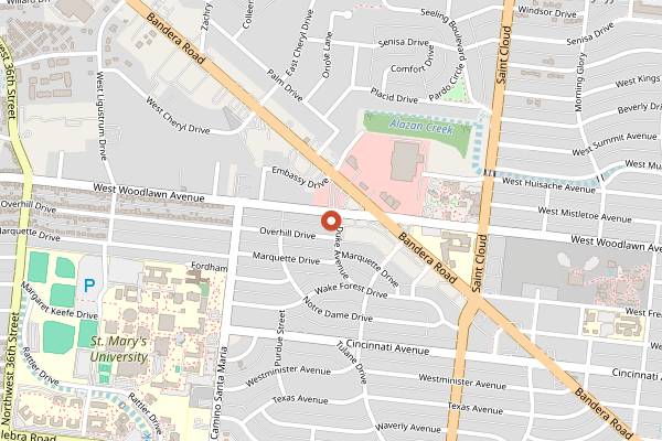 Map showing Henry's Puffy Tacos in San Antonio