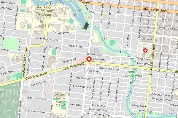 Map showing Ray's Drive Inn in San Antonio
