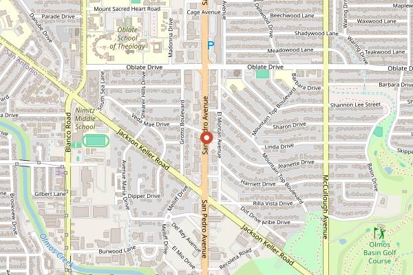 Map showing Tommy's Restaurant in San Antonio