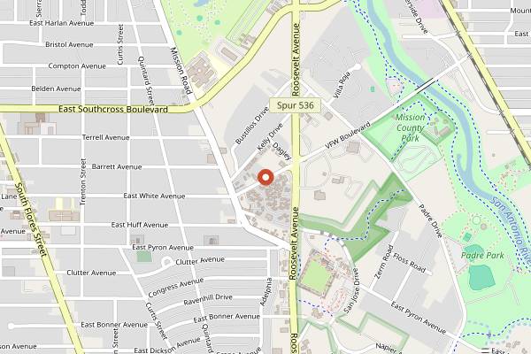 Map showing Fruteria La Mission in San Antonio