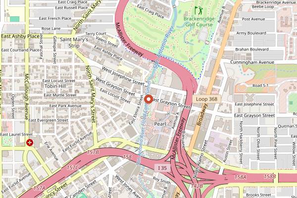 Map showing La Gloria in San Antonio