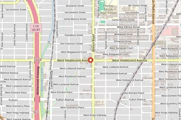 Map showing Rolando's Super Tacos in San Antonio
