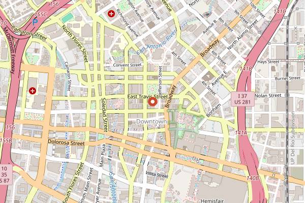 Map showing Decanter in San Antonio