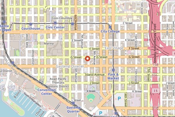 Map showing Noble Experiment in San Diego