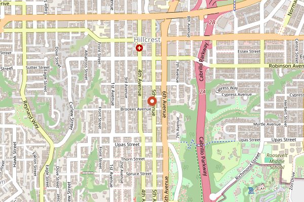 Map showing Hash House A Go Go in San Diego