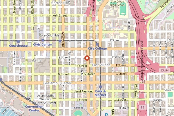 Map showing Pokez Mexican Restaurant in San Diego