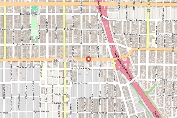 Map showing Holy Matcha in San Diego