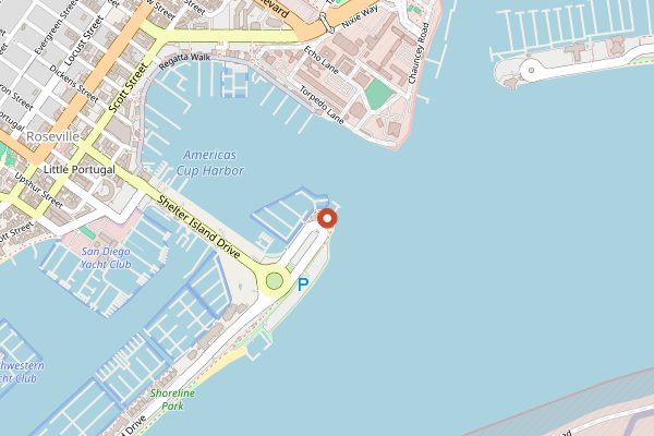 Map showing Bali Hai Restaurant in San Diego