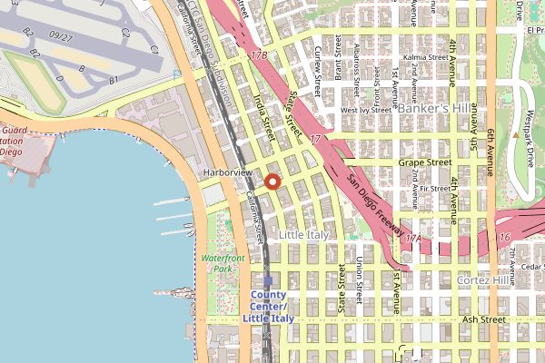 Map showing Kettner Exchange in San Diego