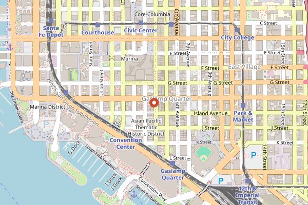 Map showing La Puerta in San Diego