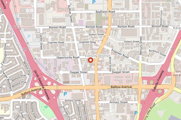 Map showing Tasty Noodle House in San Diego
