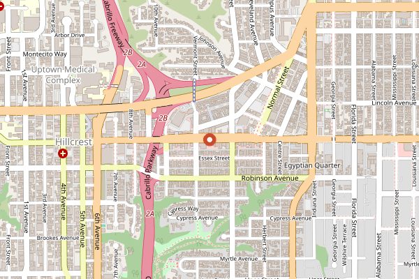 Map showing Mattarello Cooking Lab Night Class in San Diego