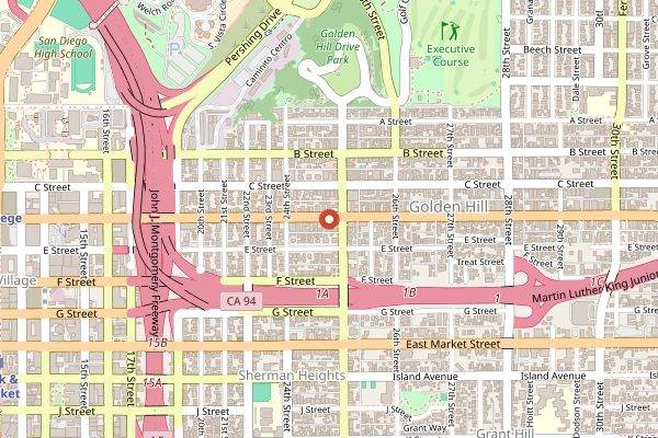 Map showing Kabob House in San Diego