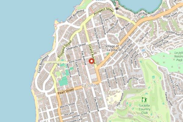Map showing Trilogy Sanctuary in San Diego