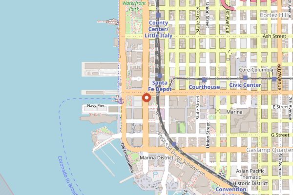 Map showing Animae in San Diego
