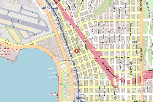 Map showing Bobboi Natural Gelato Kettner in San Diego