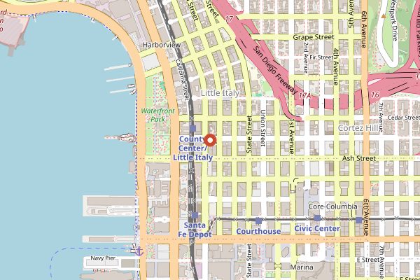 Map showing False Idol in San Diego