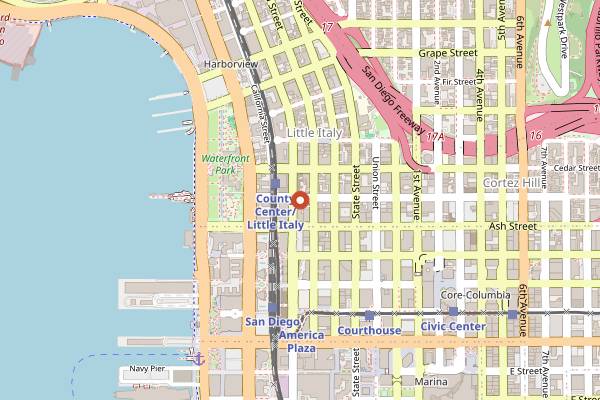 Map showing False Idol in San Diego