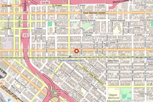 Map showing Longplay HiFi in San Diego