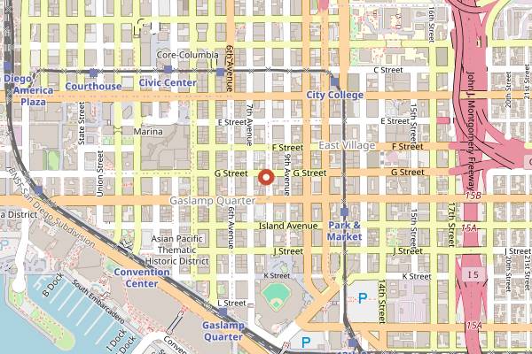 Map showing Noble Experiment in San Diego