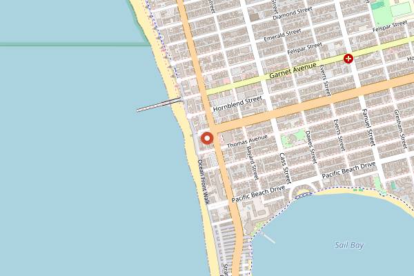Map showing Pacific Beach Ale House in San Diego