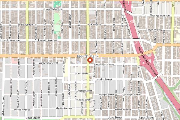 Map showing Part Time Lover in San Diego
