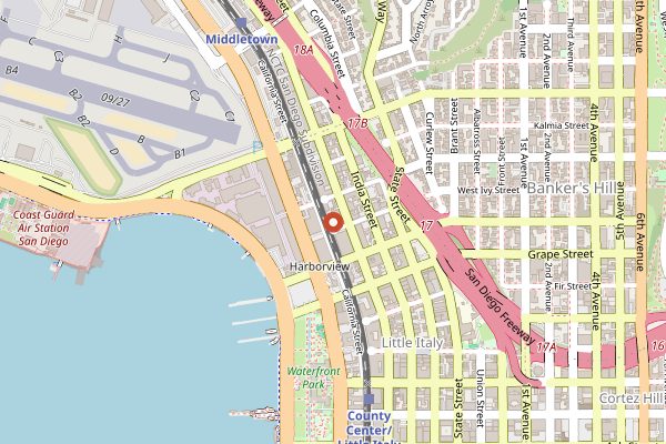 Map showing Herb and Wood in San Diego