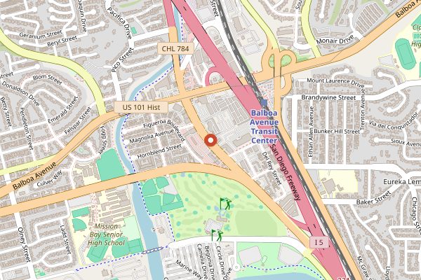 Map showing Sushi Ota in San Diego