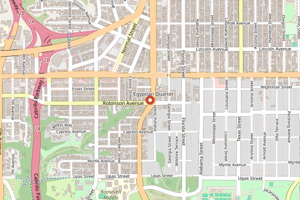 Map showing Trust Restaurant in San Diego