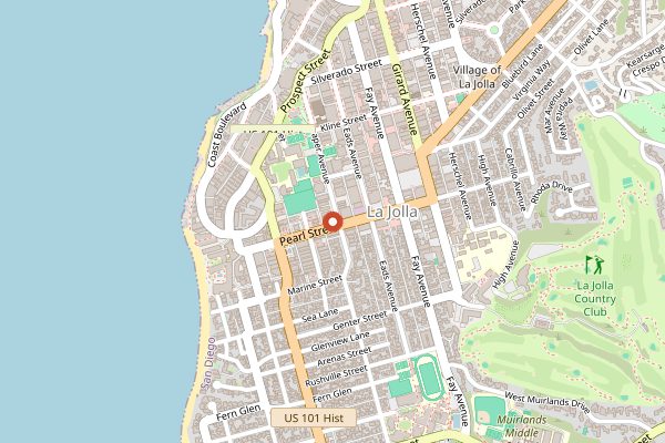 Map showing El Pescador Fish Market and Restaurant in San Diego