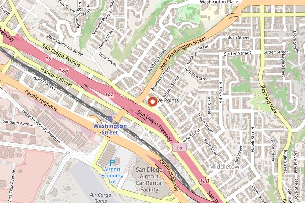 Map showing Rubicon Deli Mission Hills in San Diego