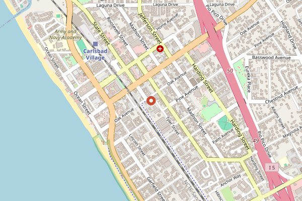 Map showing Little Victory Wine Bar in San Diego