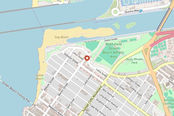 Map showing The 3rd Corner in San Diego
