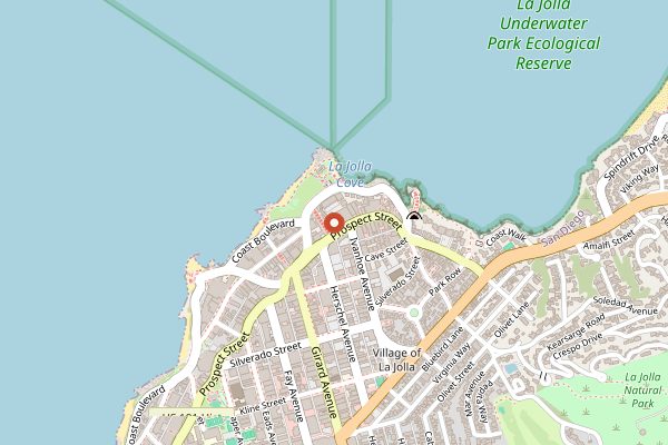 Map showing We Olive and Wine Bar La Jolla in San Diego