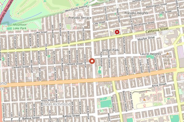 Map showing Arsicault Bakery in San Francisco