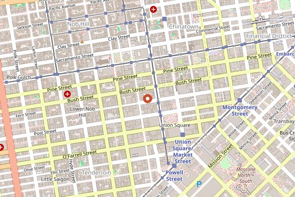 Map showing Pacific Cocktail Haven in San Francisco