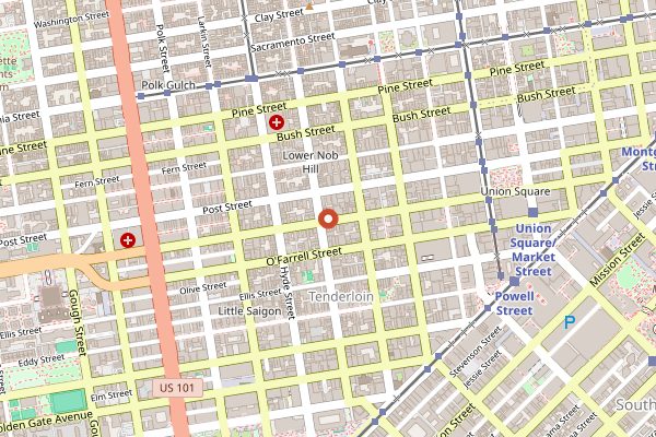 Map showing Rye in San Francisco