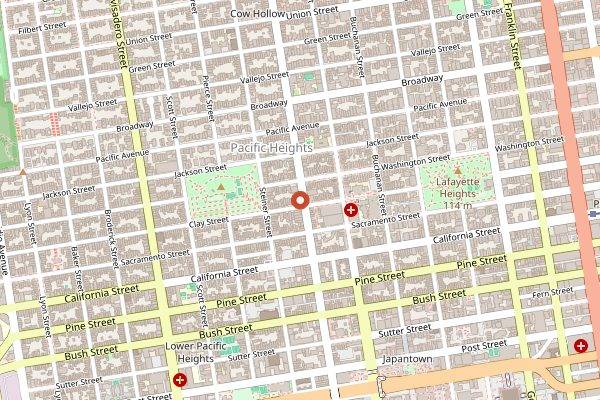 Map showing The Snug in San Francisco