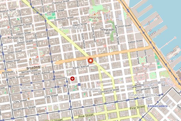 Map showing Vesuvio Cafe in San Francisco