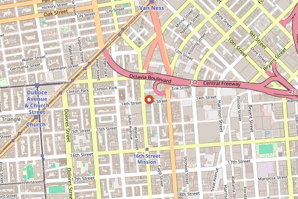 Map showing Standard Deviant Brewing in San Francisco
