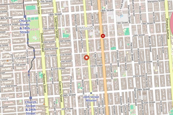 Map showing Foreign Cinema in San Francisco