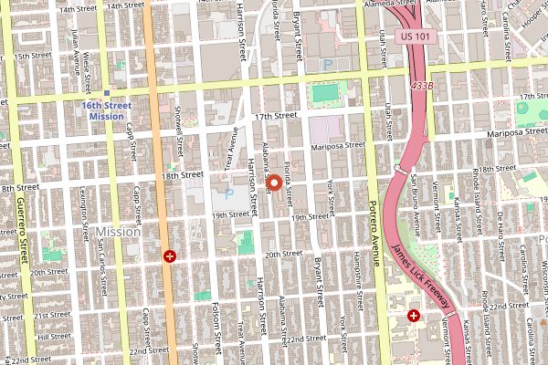 Map showing Tartine Manufactory in San Francisco