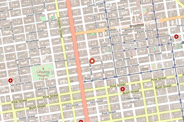Map showing Bob's Donuts in San Francisco