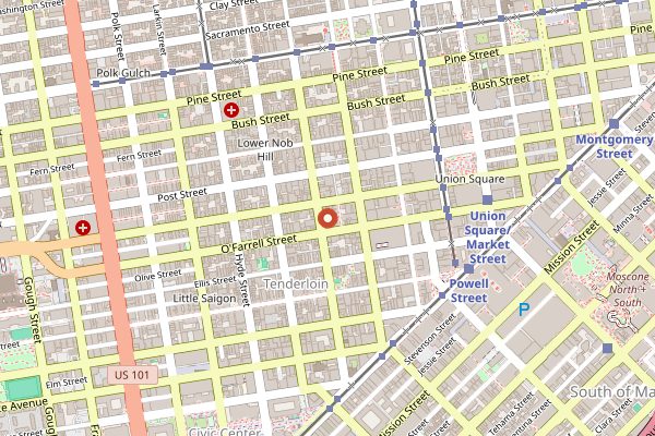Map showing Shalimar in San Francisco
