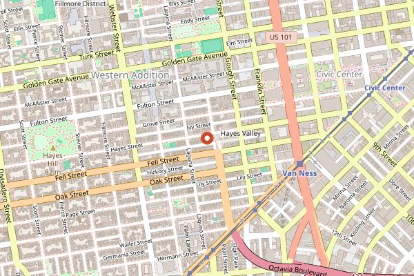 Map showing Souvla in San Francisco