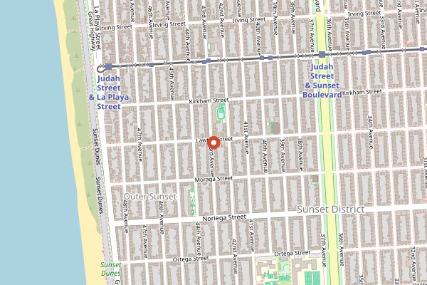 Map showing Andytown Coffee Roasters in San Francisco