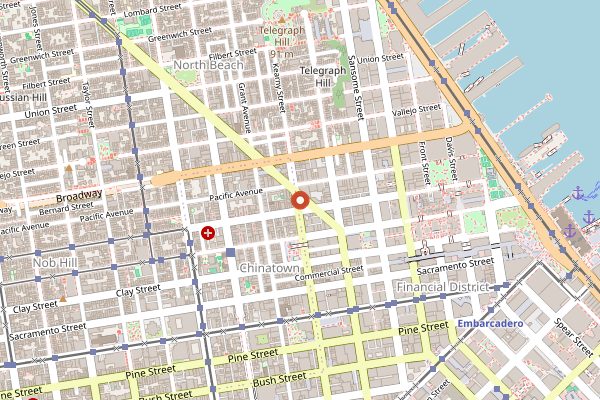 Map showing Cafe Zoetrope in San Francisco